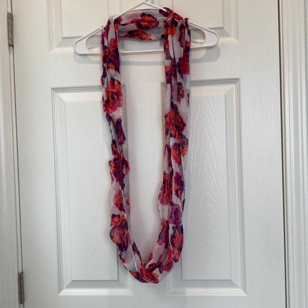 Floral Pattern Infinity Scarf